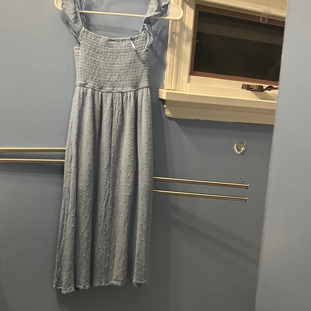 Windsor Light Blue Smocked Midi Dress